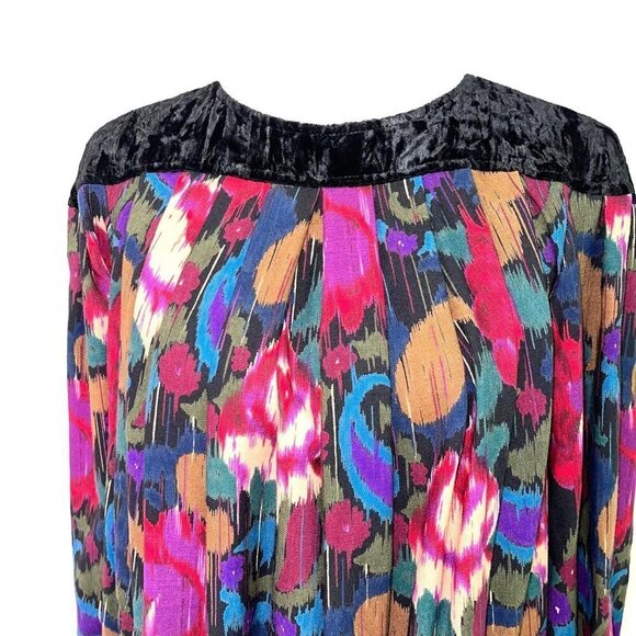 Emanuel Ungaro Solo Donna Dress Womens Size 8 Vintage Wool Velvet Rayon Black - Picture 13 of 14